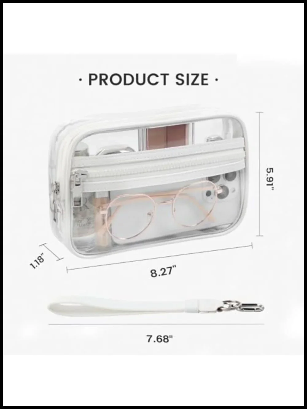 Clear Wristlet Stadium Approved Transparent PVC Purse Wallet